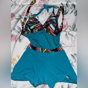 Never worn unique one piece swimsuit size s